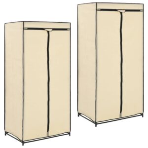 282443  Wardrobes 2 pcs Cream 75x50x160 cm