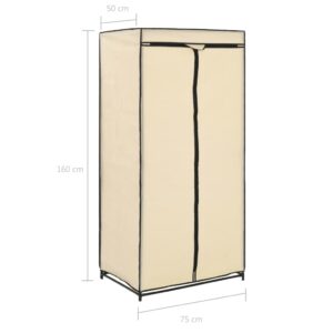 282443  Wardrobes 2 pcs Cream 75x50x160 cm