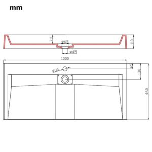 Νιπτήρας Λευκός 100x46x11 εκ. Συνθετικός από Τεχνητό Μάρμαρο