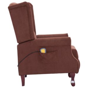 282214  Massage Recliner Brown Fabric