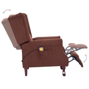 282214  Massage Recliner Brown Fabric