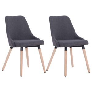 283626  Dining Chairs 2 pcs Dark Grey Fabric