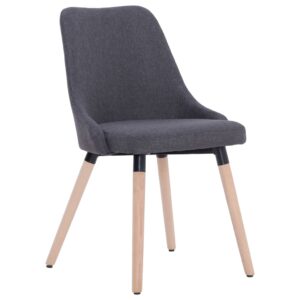 283626  Dining Chairs 2 pcs Dark Grey Fabric