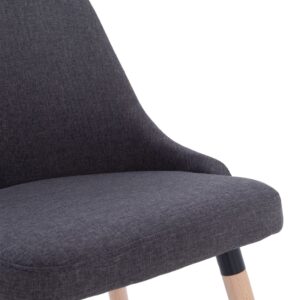 283626  Dining Chairs 2 pcs Dark Grey Fabric