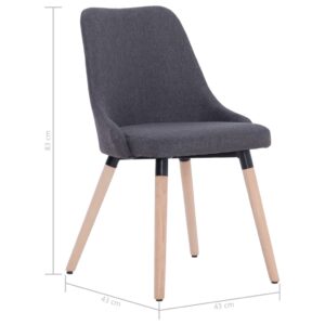 283626  Dining Chairs 2 pcs Dark Grey Fabric