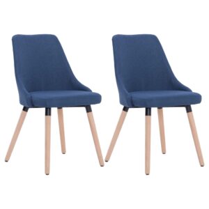 283629  Dining Chairs 2 pcs Blue Fabric