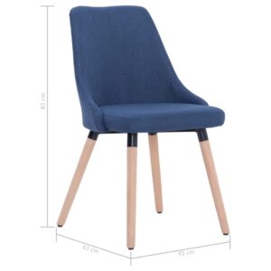 283629  Dining Chairs 2 pcs Blue Fabric