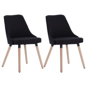 283631  Dining Chairs 2 pcs Black Fabric