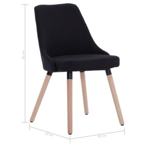 283631  Dining Chairs 2 pcs Black Fabric