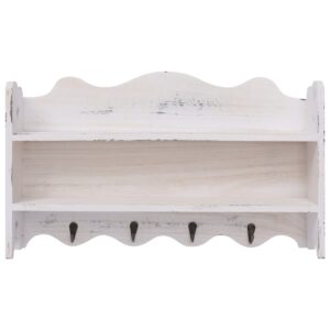 284235  Wall Mounted Coat Rack White 50x10x30 cm Wood