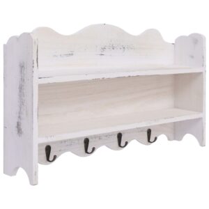 284235  Wall Mounted Coat Rack White 50x10x30 cm Wood