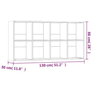 Ραφιέρα/Βιβλιοθήκη Γκρι Σκυροδέματος 66x30x130 εκ. Μοριοσανίδα