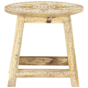 287445  Hand-painted Stool 38x38x35 cm Solid Mango Wood