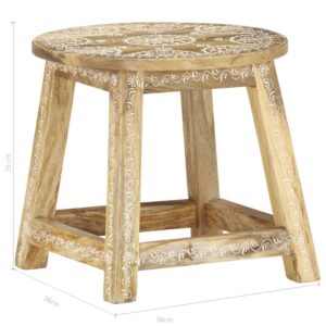 287445  Hand-painted Stool 38x38x35 cm Solid Mango Wood