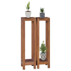 Ανθοστήλες 2 τεμ. 25 x 25 x 100 εκ. από Μασίφ Ξύλο Teak