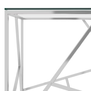 289016  Coffee Table Silver 55x55x55 cm Stainless Steel and Glass