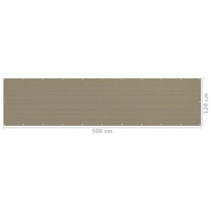 Διαχωριστικό Βεράντας Taupe 120 x 500 εκ. από HDPE