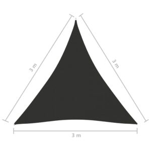 Πανί Σκίασης Τρίγωνο Ανθρακί 3 x 3 x 3 μ. από Ύφασμα Oxford