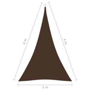 Πανί Σκίασης Τρίγωνο Καφέ 3 x 4 x 4 μ. από Ύφασμα Oxford