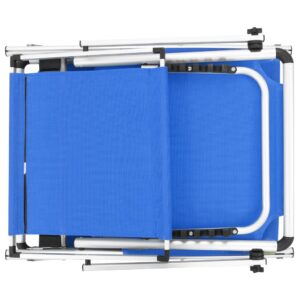 312457  Folding Sun Loungers with Roof 2 pcs Aluminium&Textilene Blue