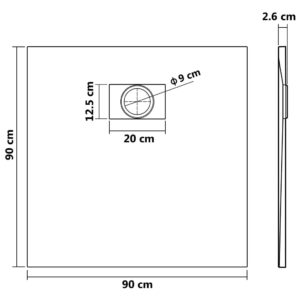 Βάση Ντουζιέρας Καφέ 90 x 90 εκ. από SMC