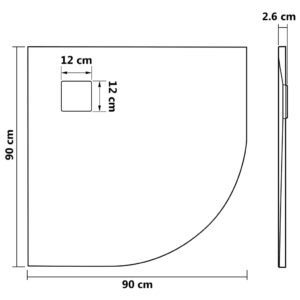 Βάση Ντουζιέρας Καφέ 90 x 90 εκ. από SMC