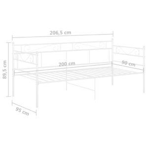 Πλαίσιο για Καναπέ - Κρεβάτι Λευκό 90 x 200 εκ. Μεταλλικό