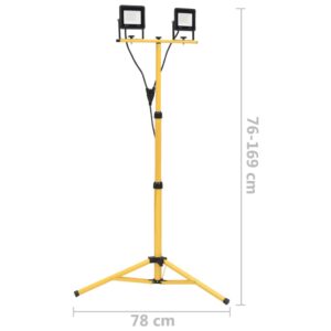 Προβολέας LED με Τρίποδο Θερμό Λευκό 2 x 30 W