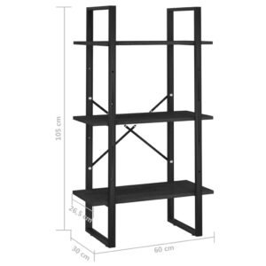 Ραφιέρα Αποθήκευσης Μαύρη 60x30x105 εκ. από Μασίφ Ξύλο Πεύκου
