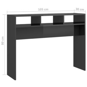 Τραπεζάκι Κονσόλα Γυαλιστερό Γκρι 105 x 30 x 80 εκ. Μοριοσανίδα