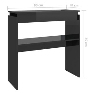 Τραπεζάκι Κονσόλα Γυαλιστερό Μαύρο 80 x 30 x 80 εκ. Μοριοσανίδα