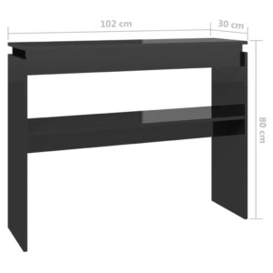 Τραπεζάκι Κονσόλα Γυαλιστερό Μαύρο 102 x 30 x 80εκ. Μοριοσανίδα