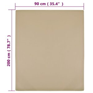 Σεντόνι με Λάστιχο Taupe 90 x 200 εκ. Βαμβακερό Ζέρσεϊ