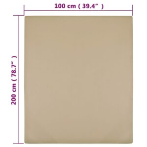 Σεντόνι με Λάστιχο Taupe 100x200 εκ. Βαμβακερό Ζέρσεϊ