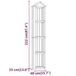 Αποθήκη Εργαλείων Κήπου 40x33x222 εκ. Εμποτισμένο Ξύλο Πεύκου