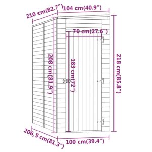 Αποθήκη Κήπου 100 x 200 x 220 εκ. από Εμποτισμένο Ξύλο Πεύκου