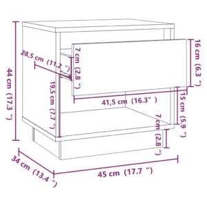 Κομοδίνο Χρώμα Sonoma Δρυς 45 x 34 x 44 εκ. από Μοριοσανίδα