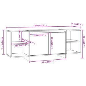 Έπιπλο Τηλεόρασης Γκρι Σκυροδέματος 130 x 35 x 50 εκ. από Μοριοσανίδα