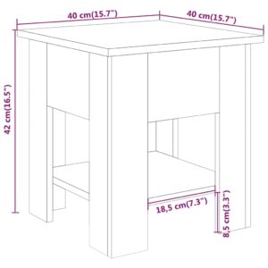 Τραπεζάκι Σαλονιού Λευκό 40 x 40 x 42 εκ. από Συνθετικό Ξύλο