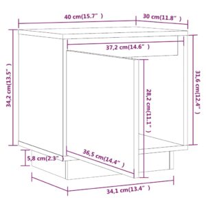 Κομοδίνο 2 τεμ. Καφέ Μελί 40 x 30 x 40 εκ από Μασίφ Ξύλο Πεύκου