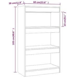 Βιβλιοθήκη/Διαχωριστικό Χώρου Μαύρο 60x30x103 εκ. Μοριοσανίδα