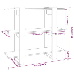 Βιβλιοθήκη/Διαχωριστικό Χώρου Γκρι Sonoma 100 x 30 x 87 εκ.