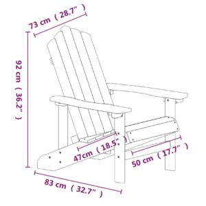 Καρέκλες Κήπου Adirondack 2 τεμ. Ανθρακί από HDPE