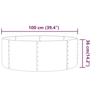 Ζαρντινιέρα Γκρι 100x100x36 εκ. Ατσάλι με Ηλεκτρ. Βαφή Πούδρας