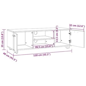 Έπιπλο Τηλεόρασης Καφέ Δρυς 110x40x35 εκ. Επεξεργασμένο Ξύλο