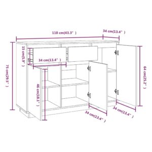 Μπουφές Μελί 110 x 34 x 75 εκ. από Μασίφ Ξύλο Πεύκου