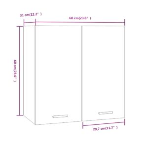 Κρεμαστό Ντουλάπι Γκρι Sonoma 60x31 60 εκ. Επεξεργασμένο Ξύλο