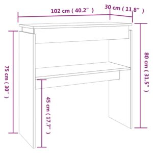 Τραπέζι Κονσόλα Καπνιστή Δρυς 102x30x80 εκ. Επεξεργασμένο Ξύλο