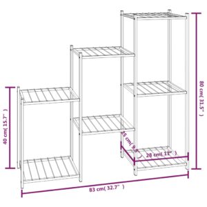 Βάση Λουλουδιών Μαύρη 83 x 25 x 80 εκ. Σιδερένια