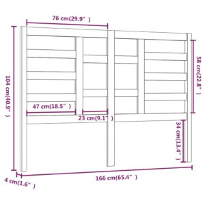 Κεφαλάρι Κρεβατιού Μελί 166 x 4 x 104 εκ. από Μασίφ Ξύλο Πεύκου